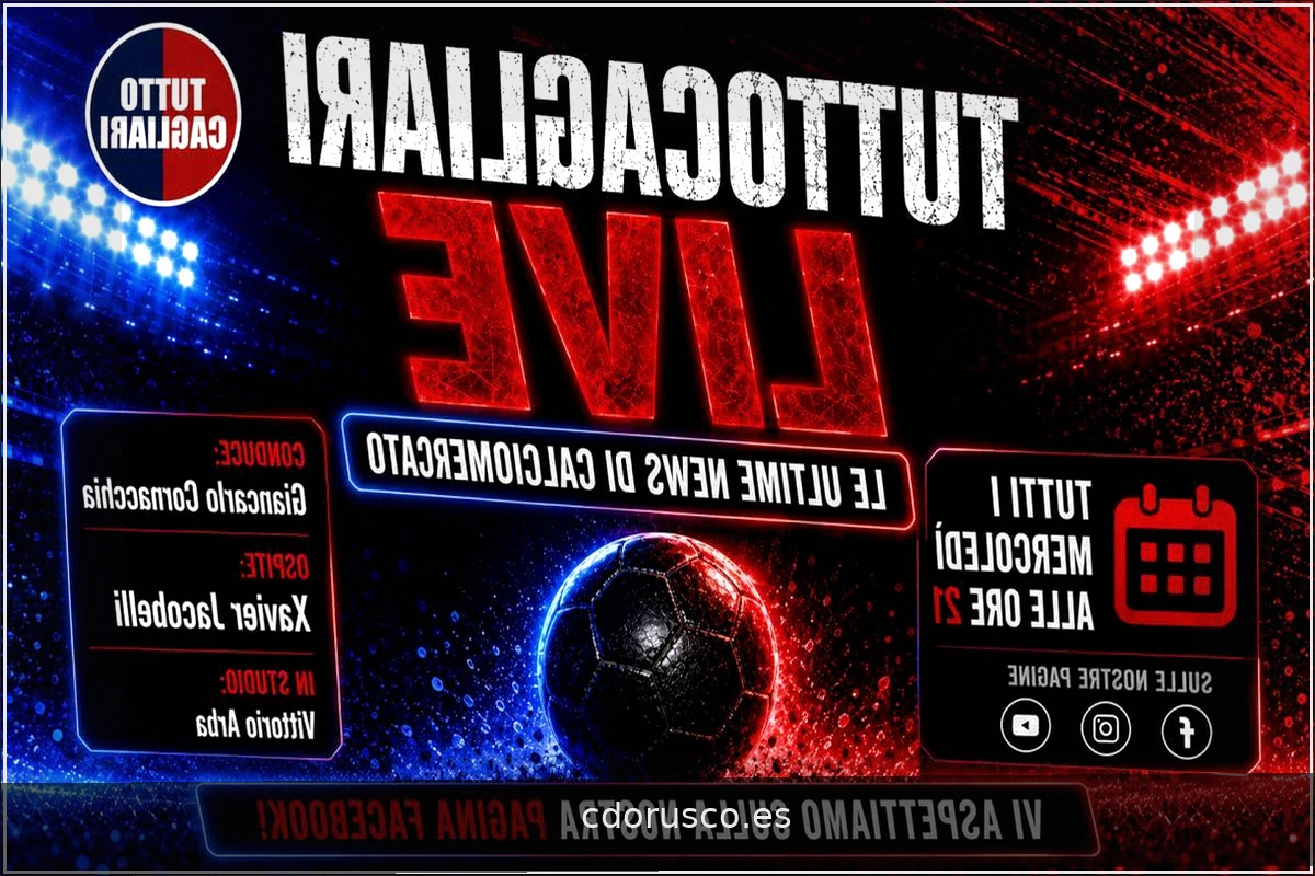 TuttoCagliari Live regresa esta noche a las 21:00 con Xavier Jacobelli como invitado